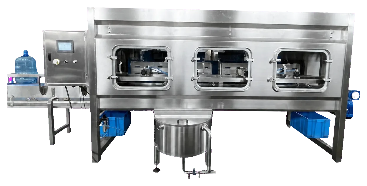Five-gallon bottle film cutting and cap removal machine
