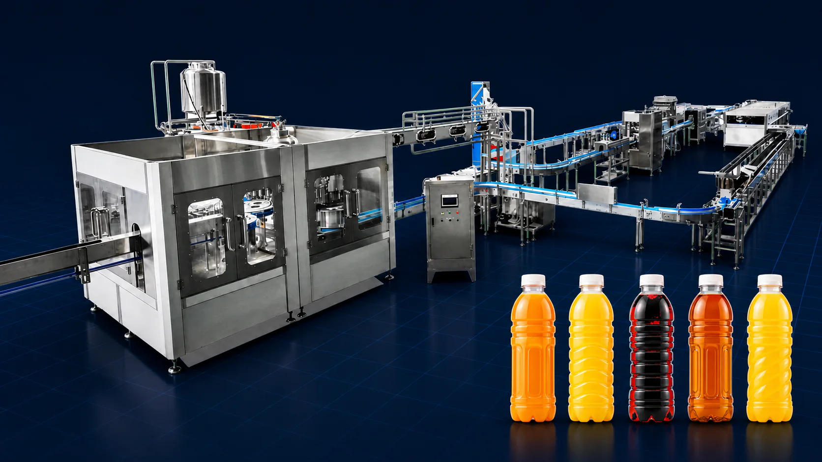 Complete juice and tea hot-fill production line