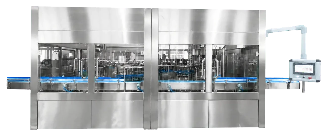 Large-format PET bottle rinsing filling and capping machine